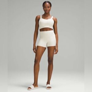 Lululemon Like a Cloud Longline Bra D/DD Ribbed size 4/8 Bone